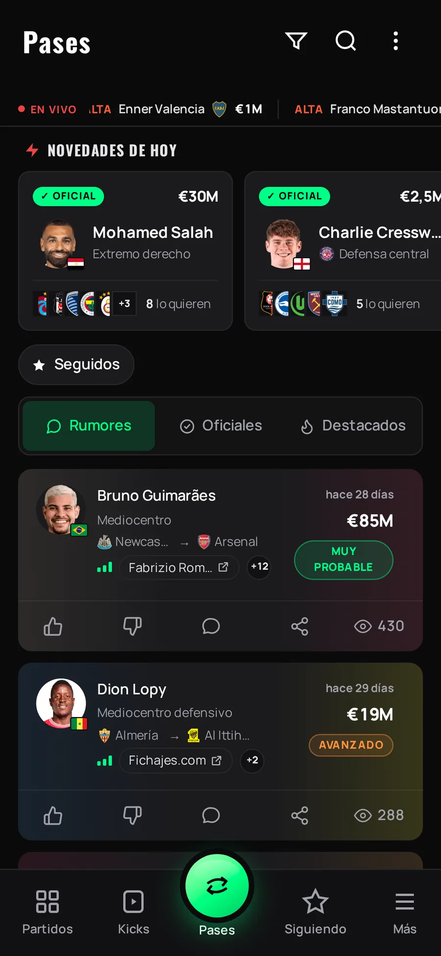 Mercado de pases: rumores y pases oficiales