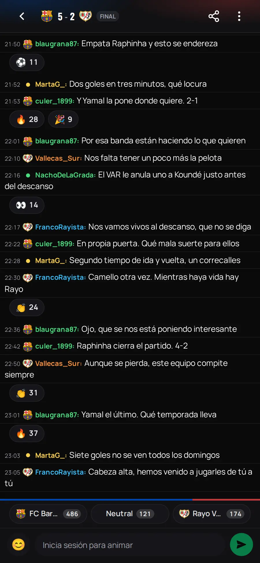 La Grada Feeberse: el chat de un partido
