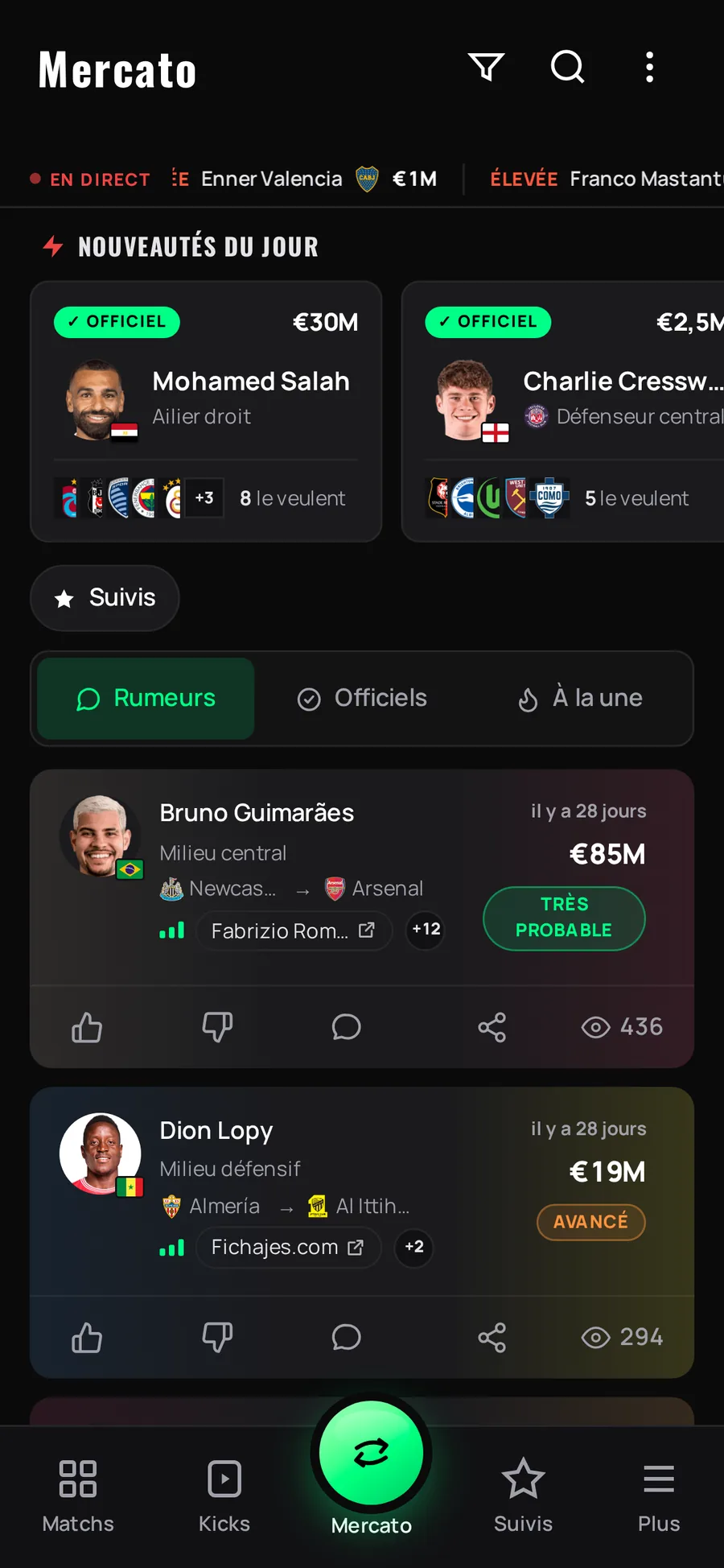 Mercato : rumeurs et transferts officiels