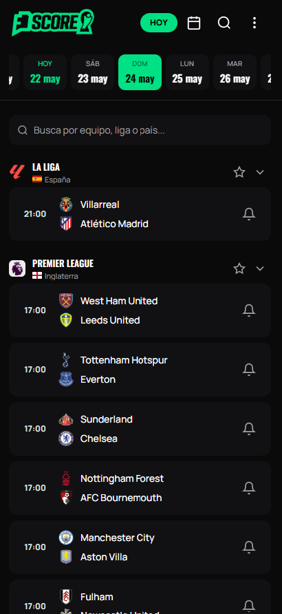 Feeberse Score live results screen