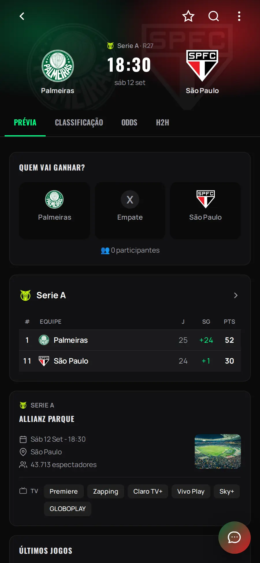 Palpites com IA de um jogo